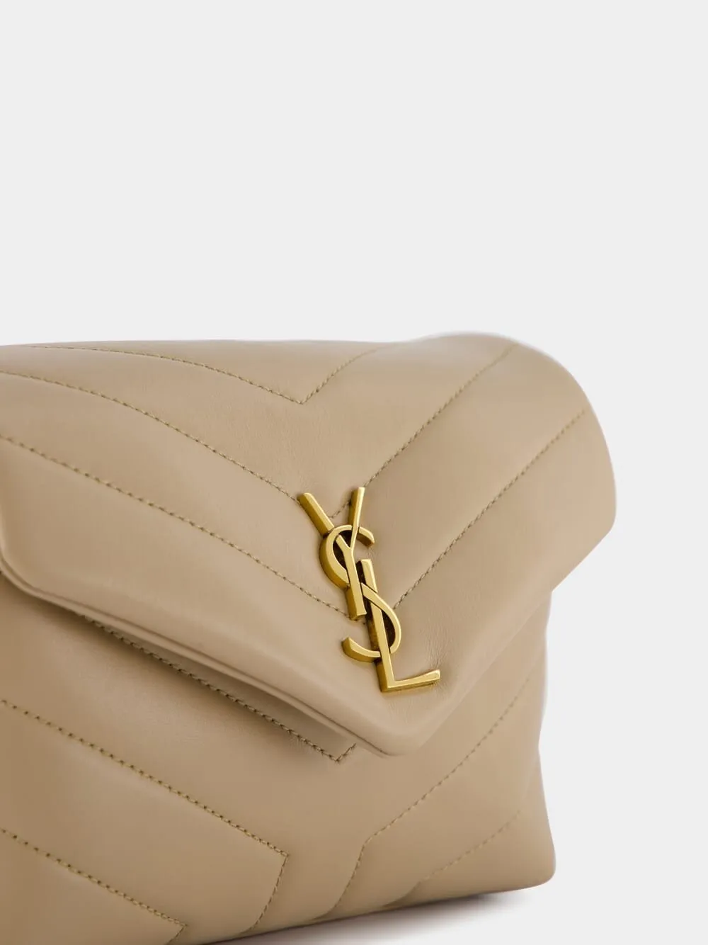 Toy Loulou Leather Beige Bag