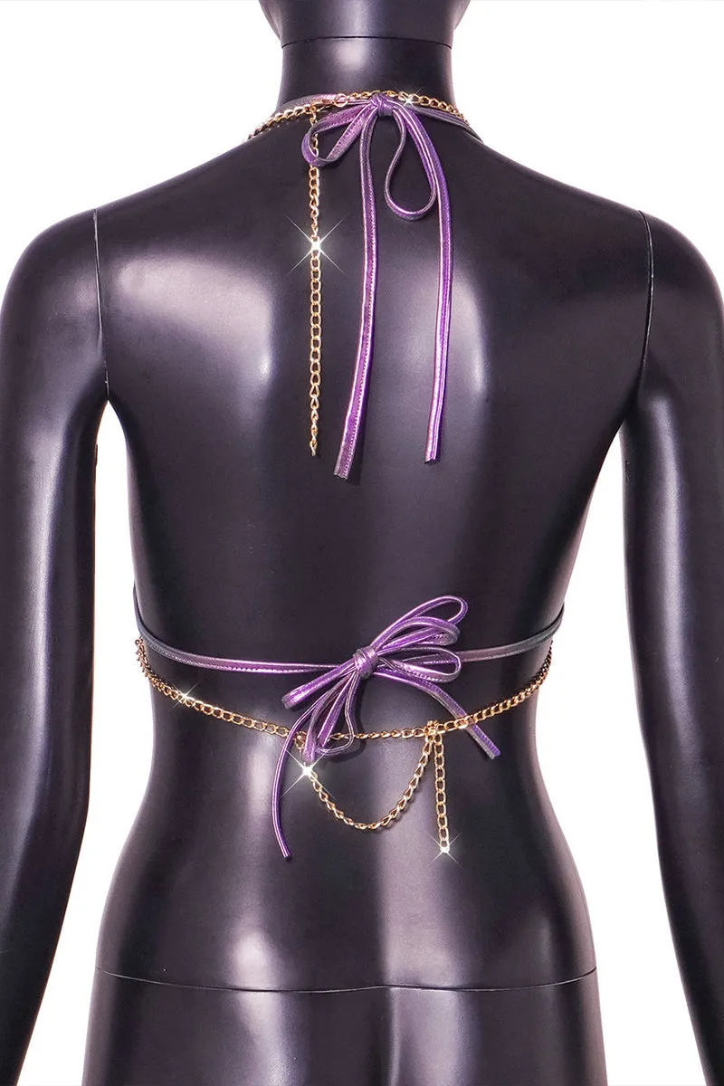 TQ3596 Sequins Bra Chains Top