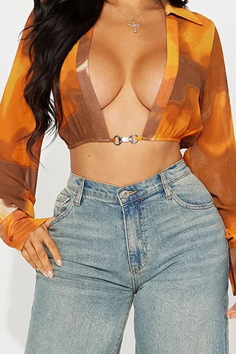 TS3156 Tie Dye Crop Shirt Top
