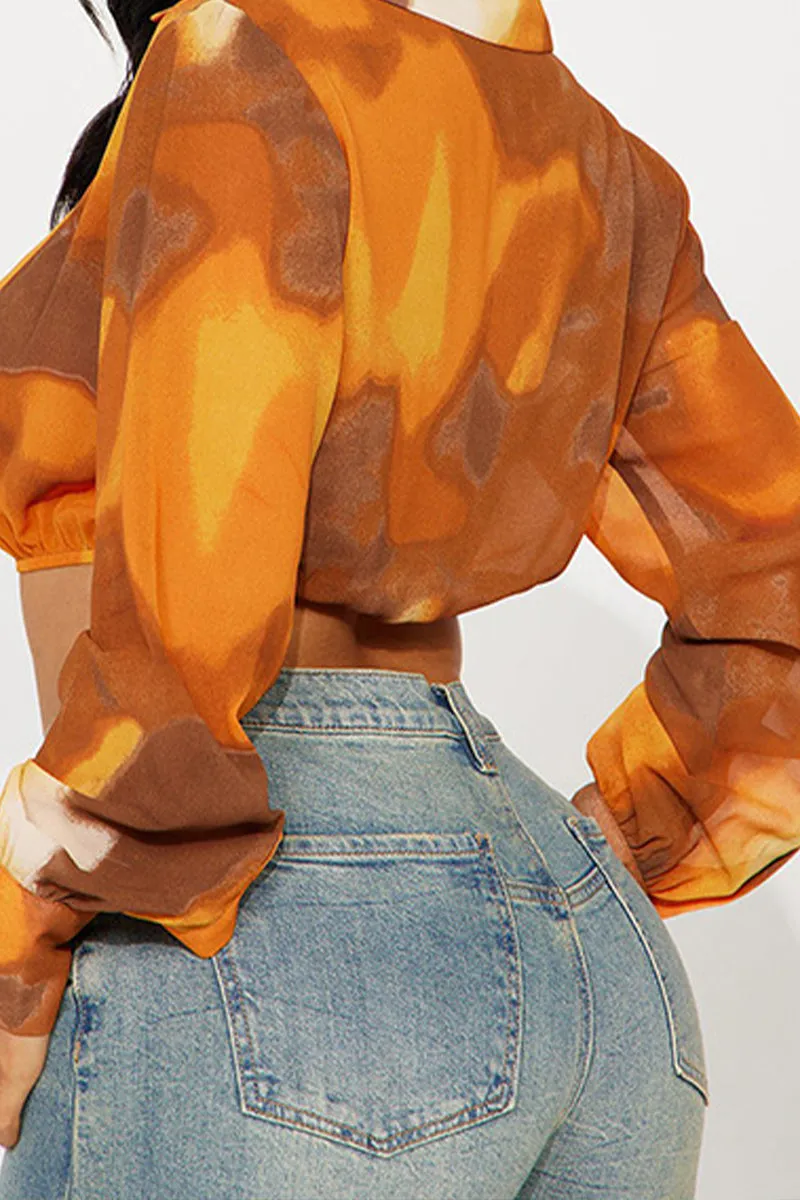 TS3156 Tie Dye Crop Shirt Top