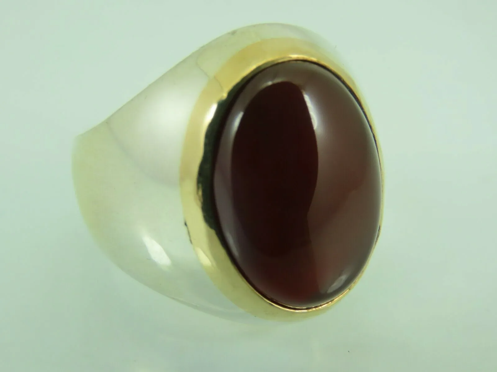 Turkish Handmade Jewelry 925 Sterling Silver Agate Stone Mens Rings