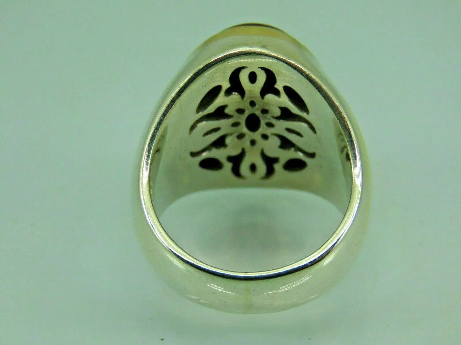 Turkish Handmade Jewelry 925 Sterling Silver Agate Stone Mens Rings