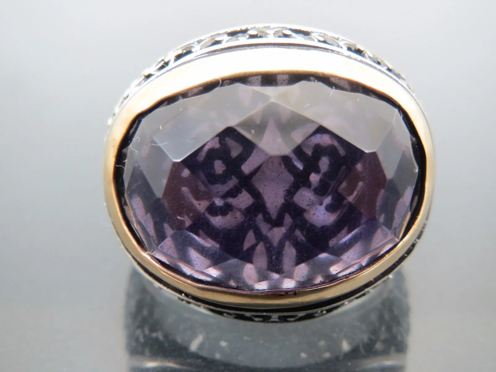 Turkish Handmade Jewelry 925 Sterling Silver Amethyst Stone Mens Rings