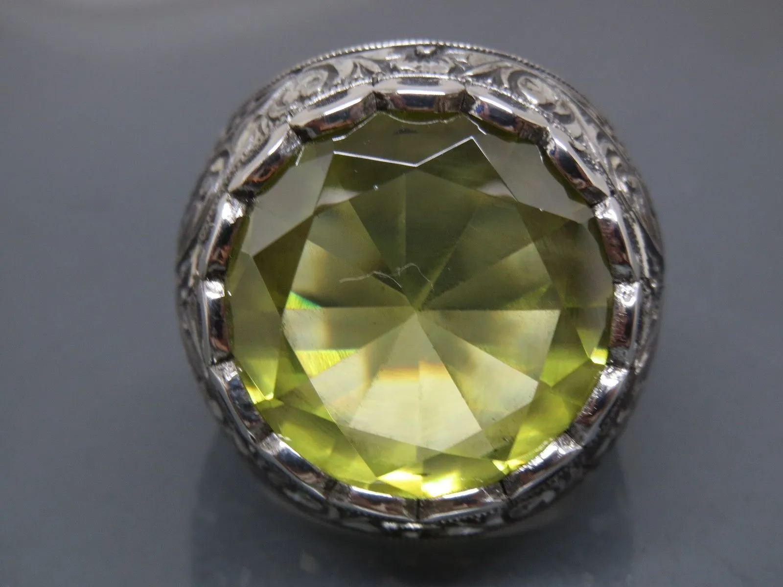 Turkish Handmade Jewelry 925 Sterling Silver Citrine Stone Mens Rings