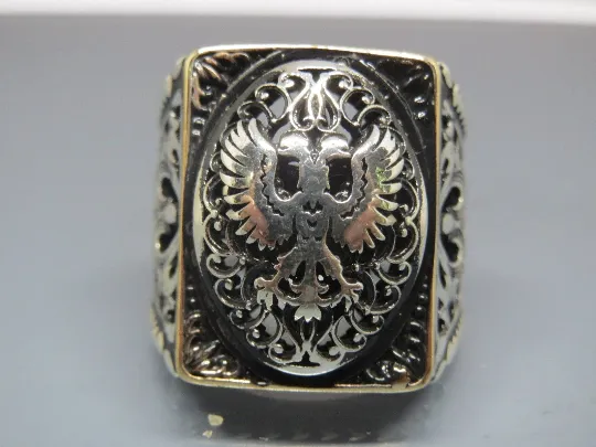 Turkish Handmade Jewelry 925 Sterling Silver Eagle Design Mens Rings