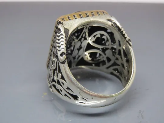Turkish Handmade Jewelry 925 Sterling Silver Eagle Design Mens Rings
