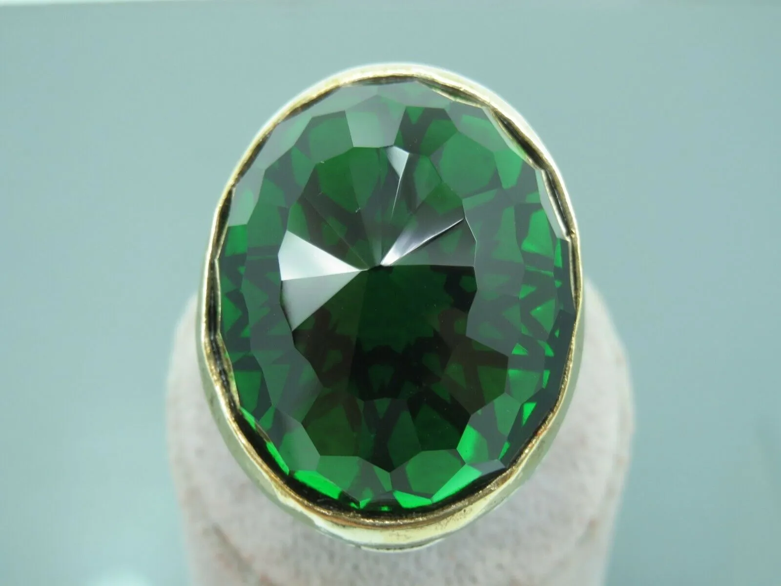 Turkish Handmade Jewelry 925 Sterling Silver Emerald Stone Mens Rings