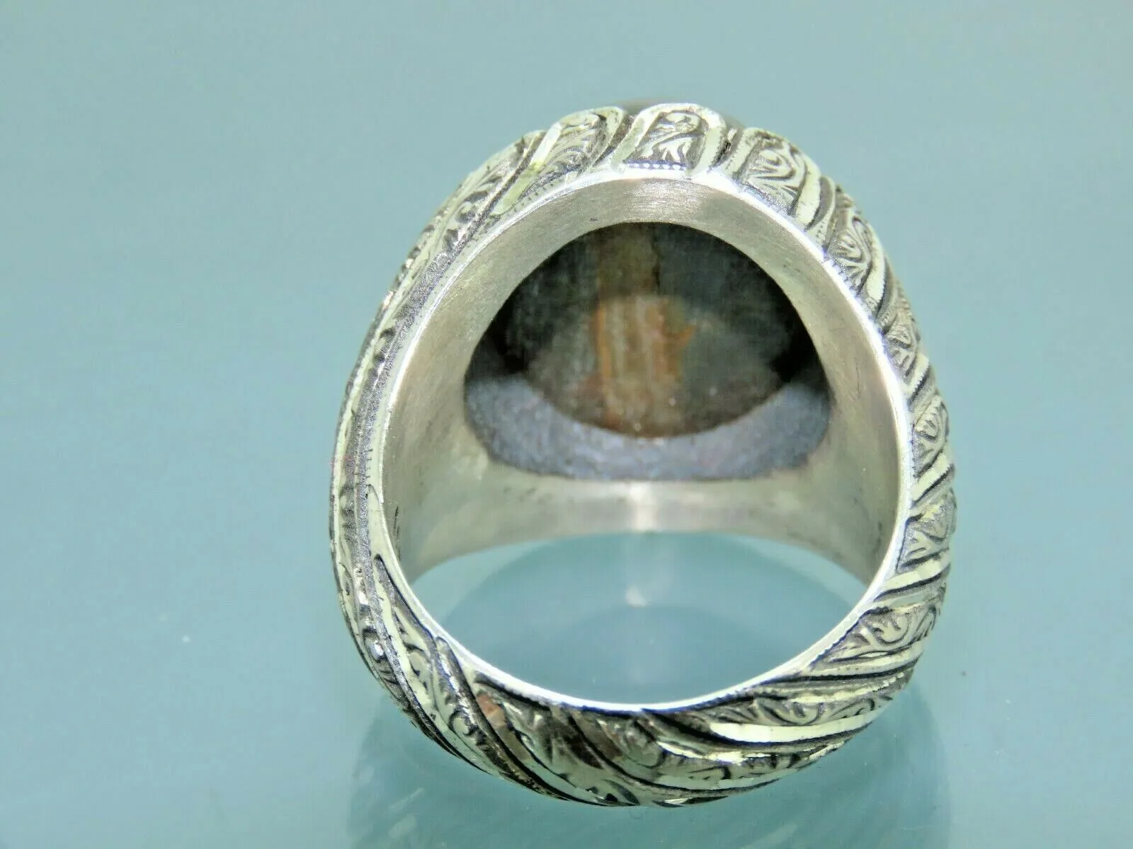 Turkish Handmade Jewelry 925 Sterling Silver Labradorite Stone Men's Rings
