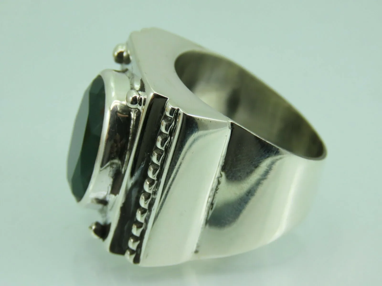 Turkish Handmade Jewelry 925 Sterling Silver Onyx Stone Mens Rings