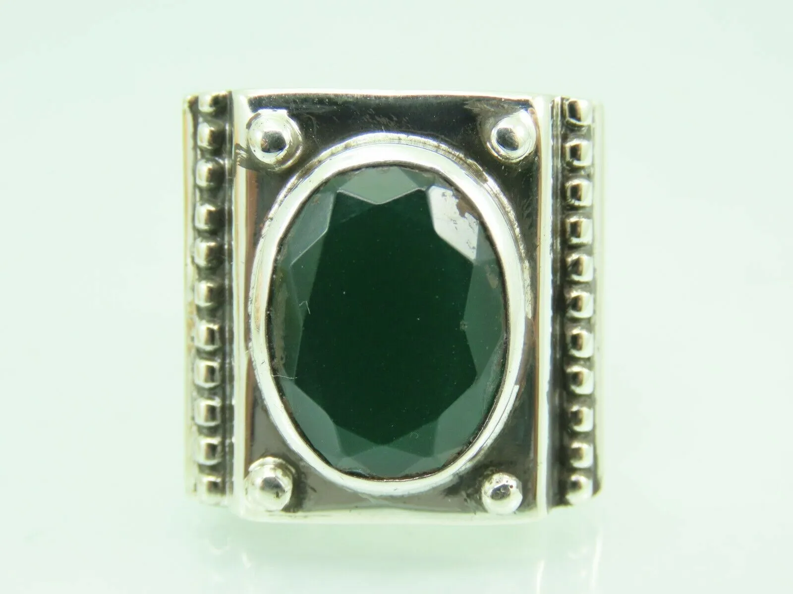 Turkish Handmade Jewelry 925 Sterling Silver Onyx Stone Mens Rings