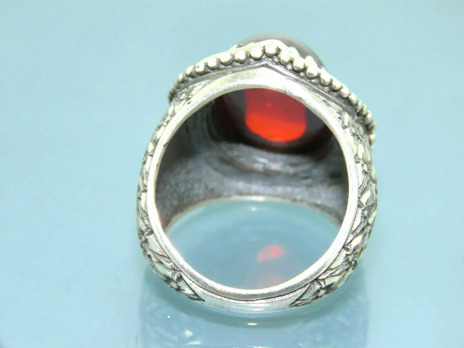 Turkish Handmade Jewelry 925 Sterling Silver Ruby Stone Mens Rings