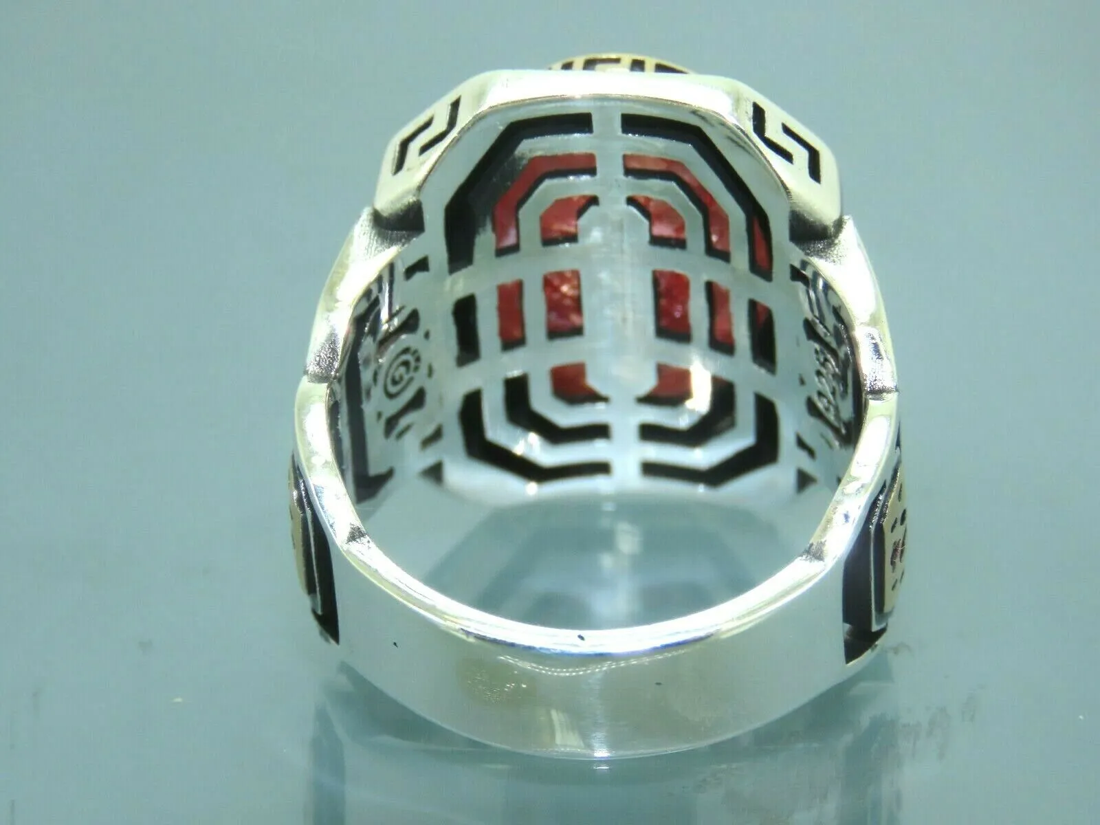 Turkish Handmade Jewelry 925 Sterling Silver Zircon Stone Mens Rings