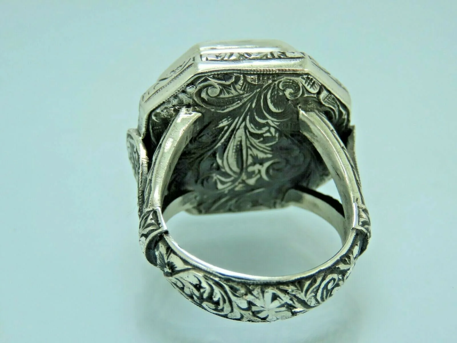 Turkish Handmade Jewelry 925 Sterling Silver Zircon Stone Mens Rings