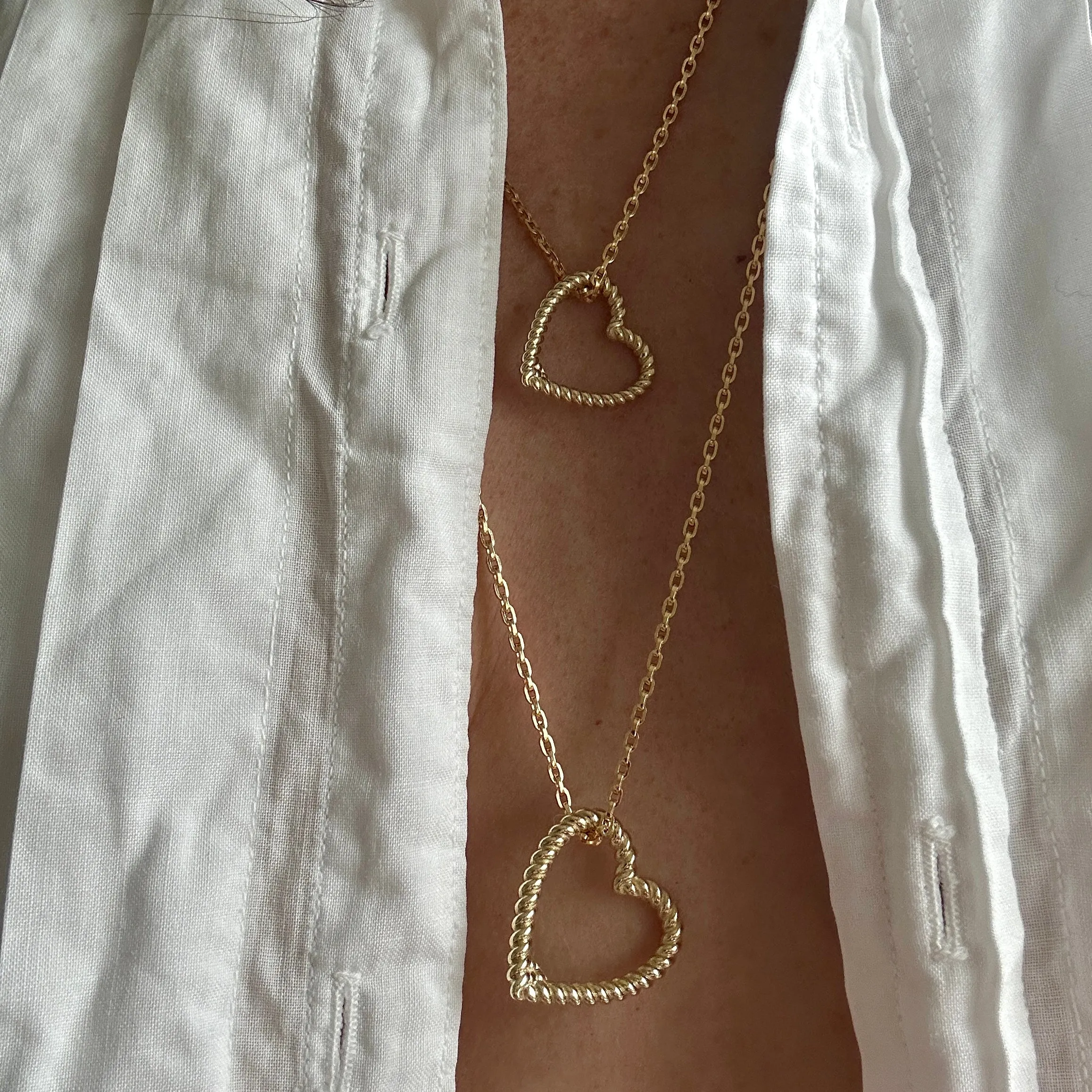 Twisted Heart Charm Necklace