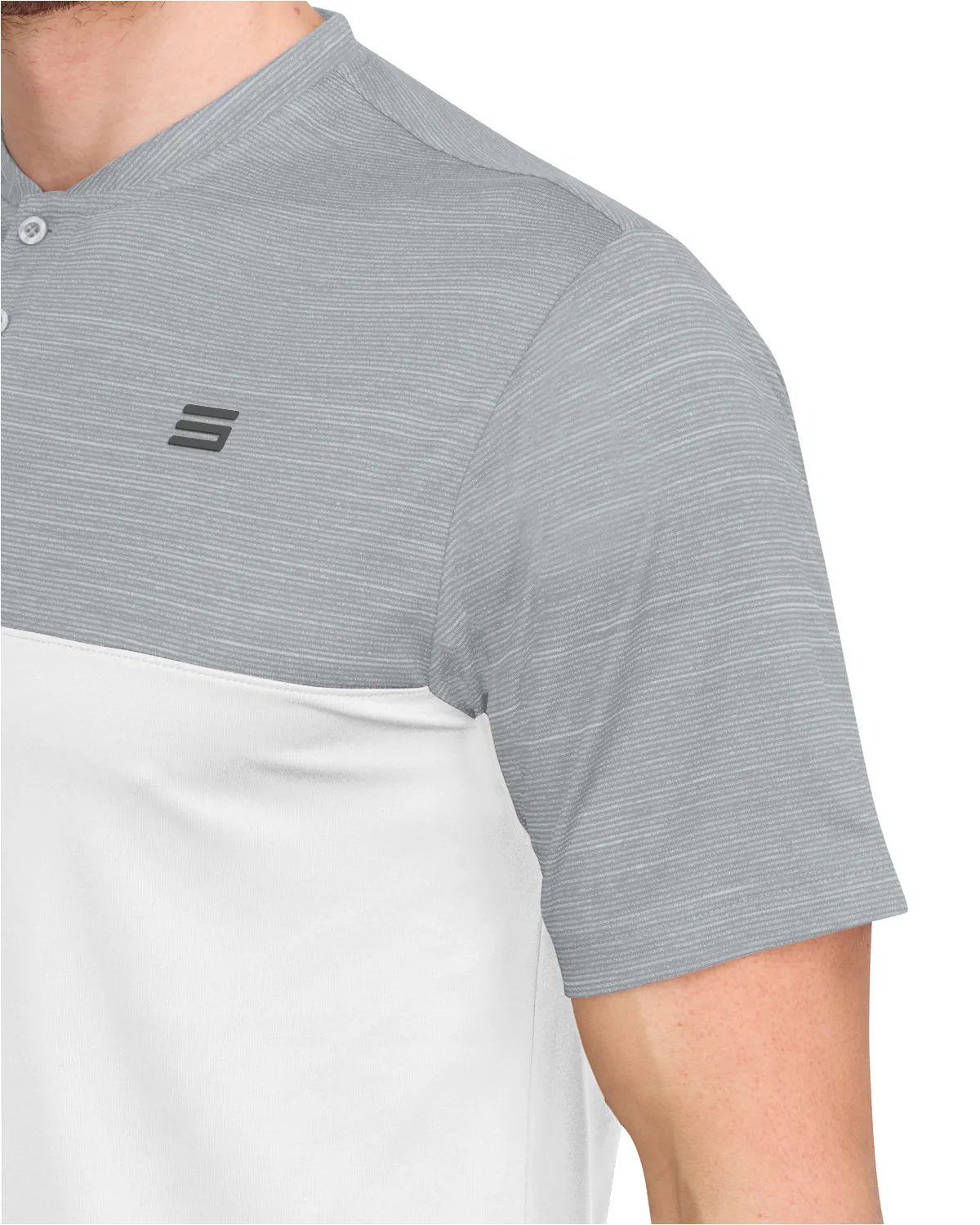 Two Tone Collarless Golf Polo