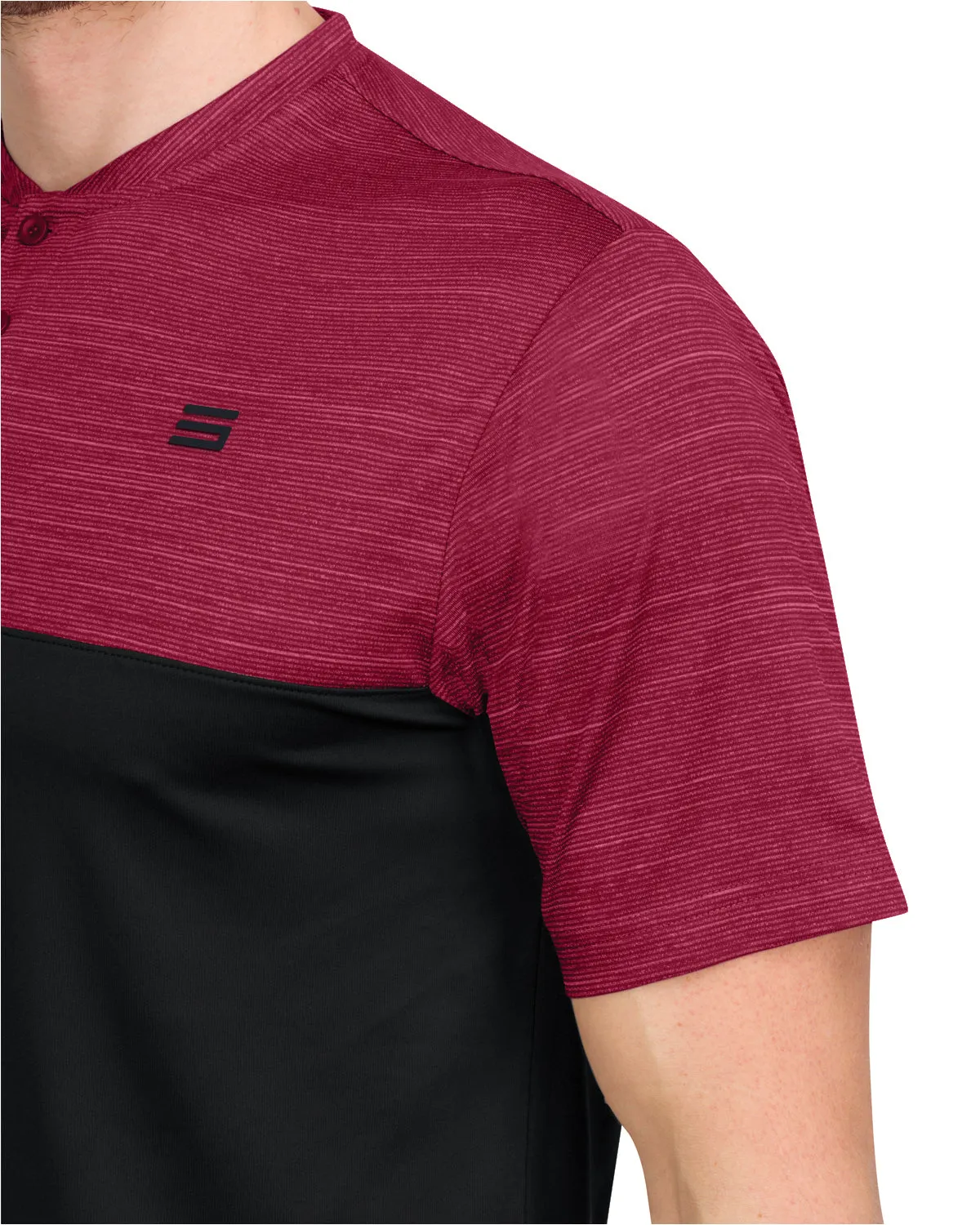 Two Tone Collarless Golf Polo