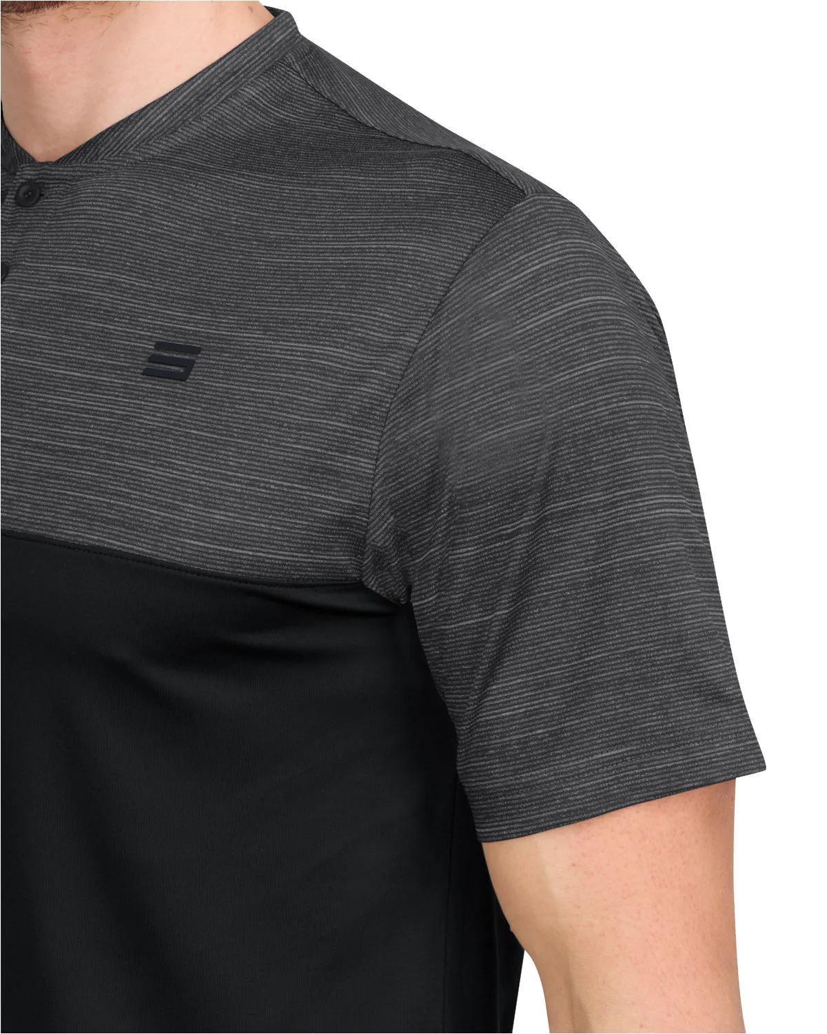 Two Tone Collarless Golf Polo
