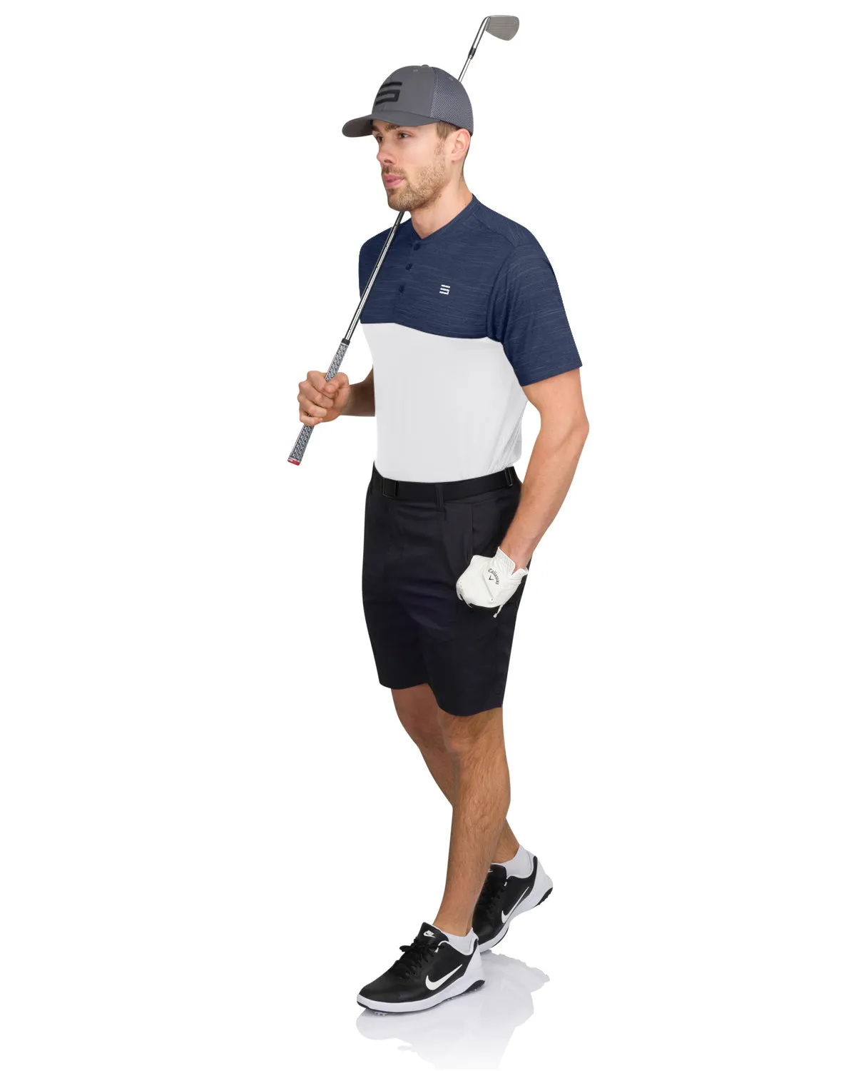 Two Tone Collarless Golf Polo
