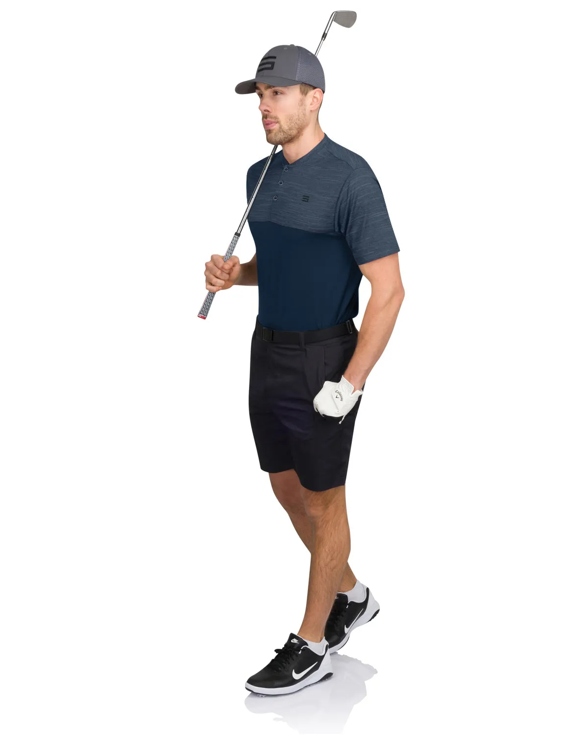 Two Tone Collarless Golf Polo
