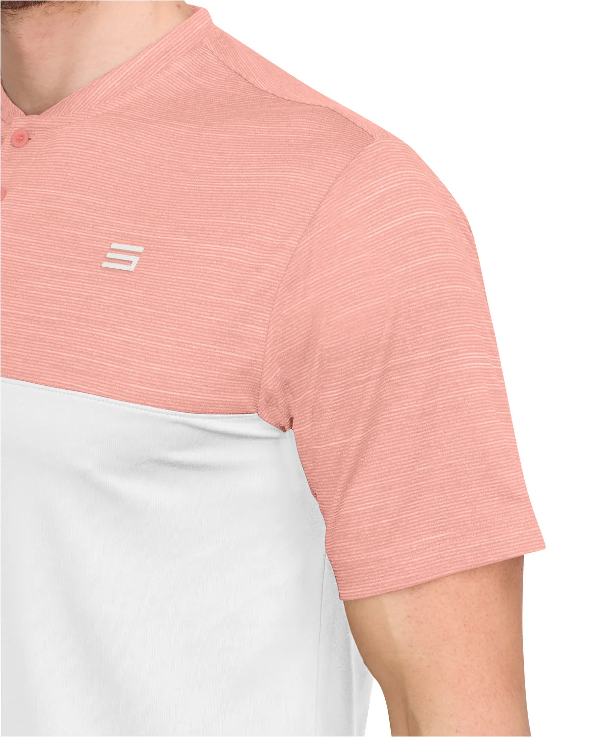 Two Tone Collarless Golf Polo