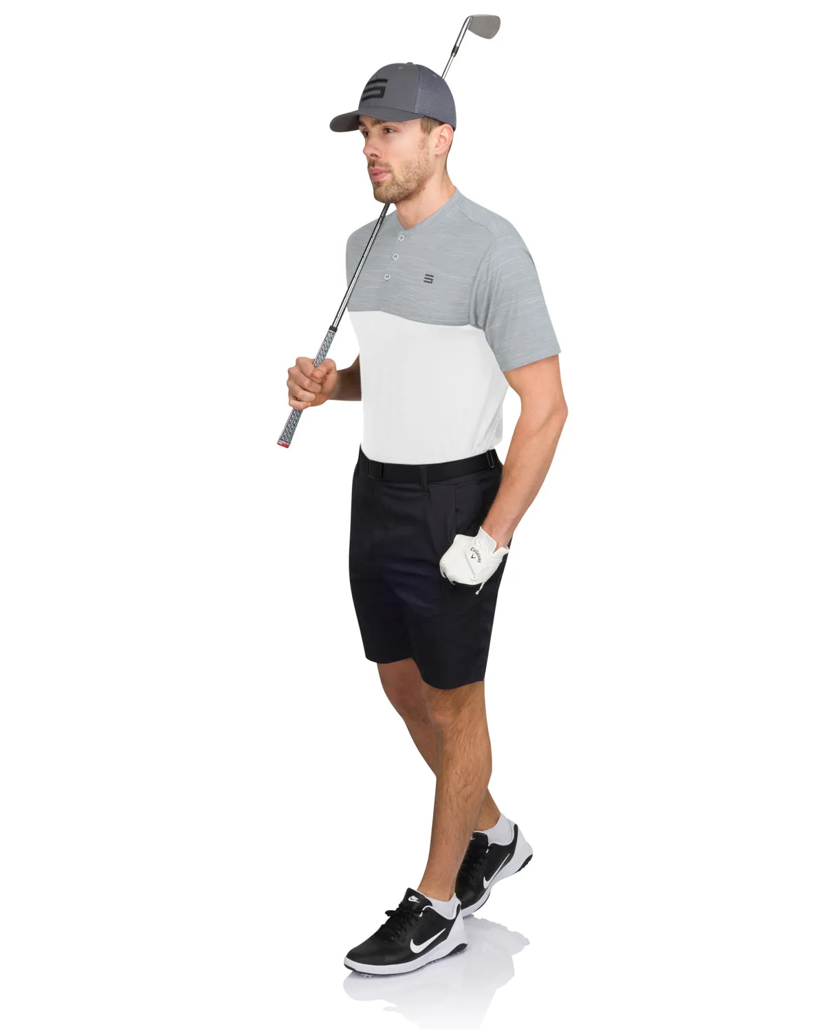 Two Tone Collarless Golf Polo