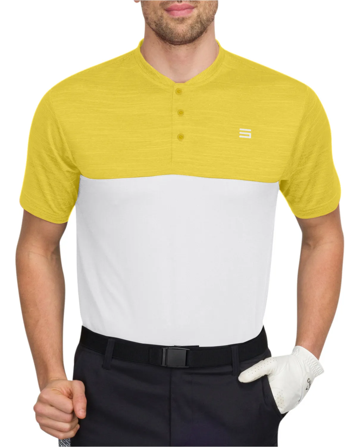 Two Tone Collarless Golf Polo