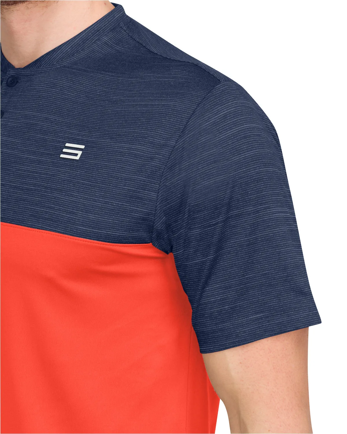 Two Tone Collarless Golf Polo