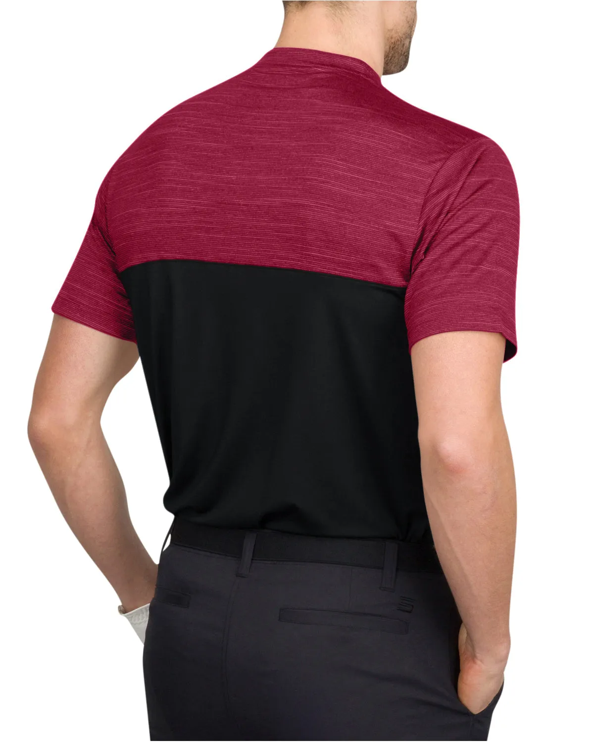 Two Tone Collarless Golf Polo