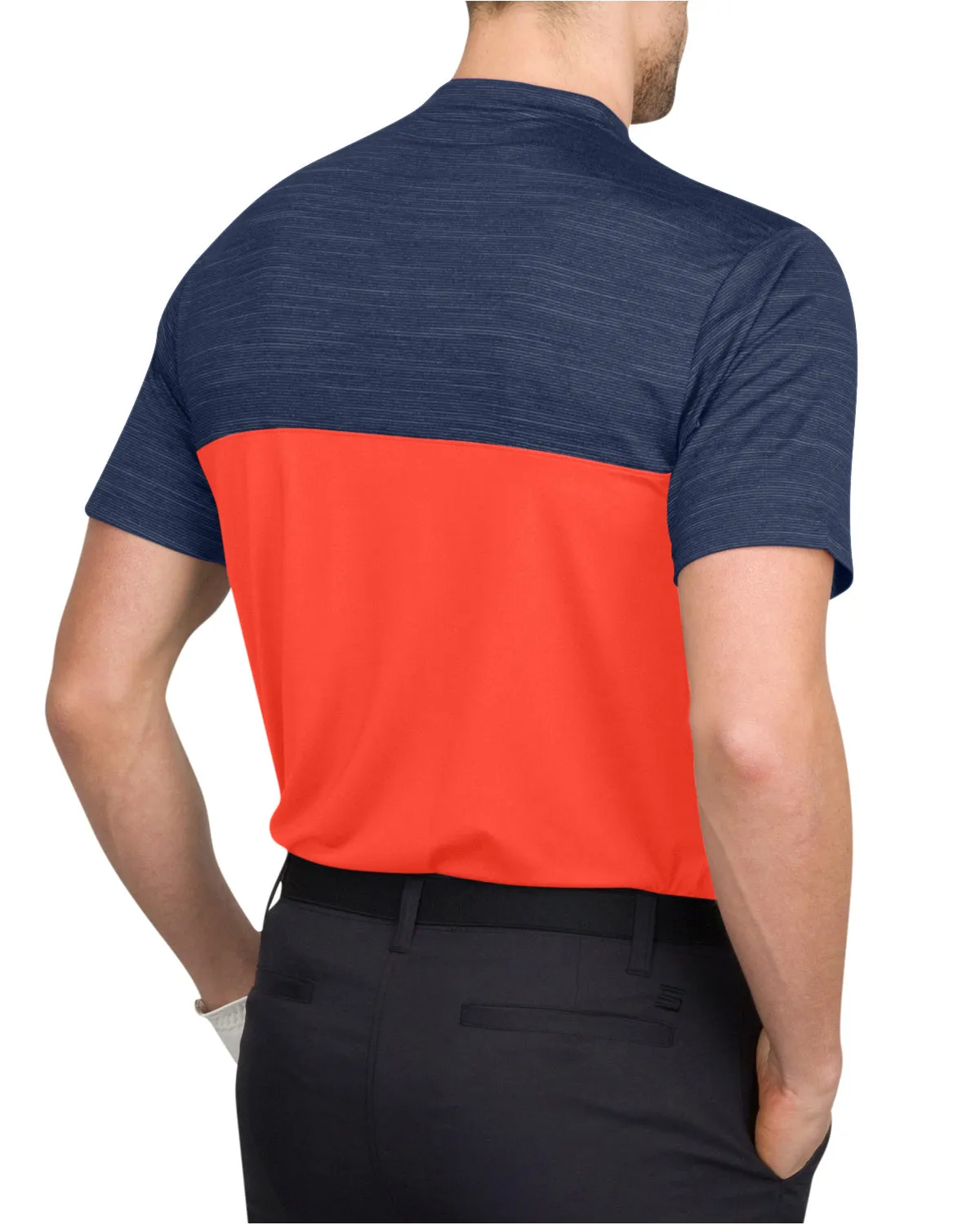Two Tone Collarless Golf Polo