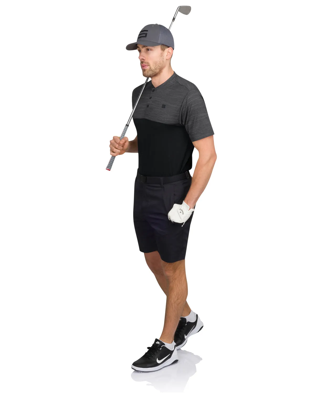 Two Tone Collarless Golf Polo