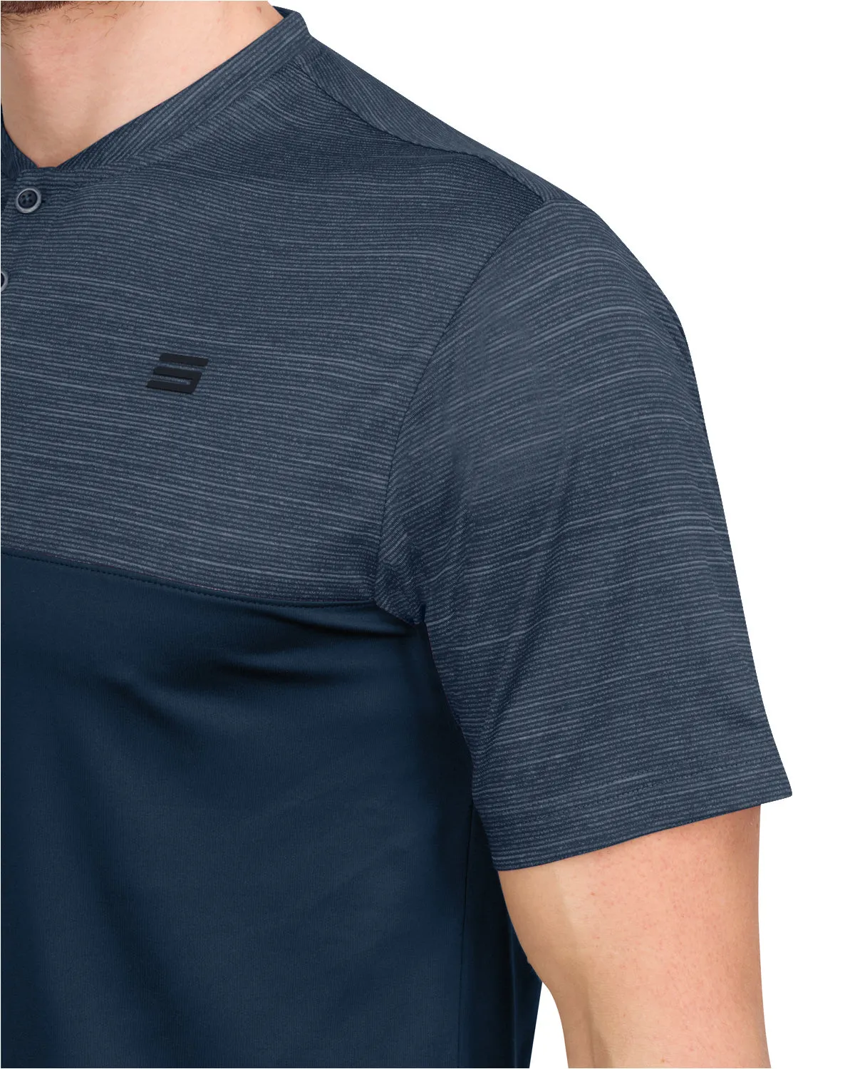 Two Tone Collarless Golf Polo