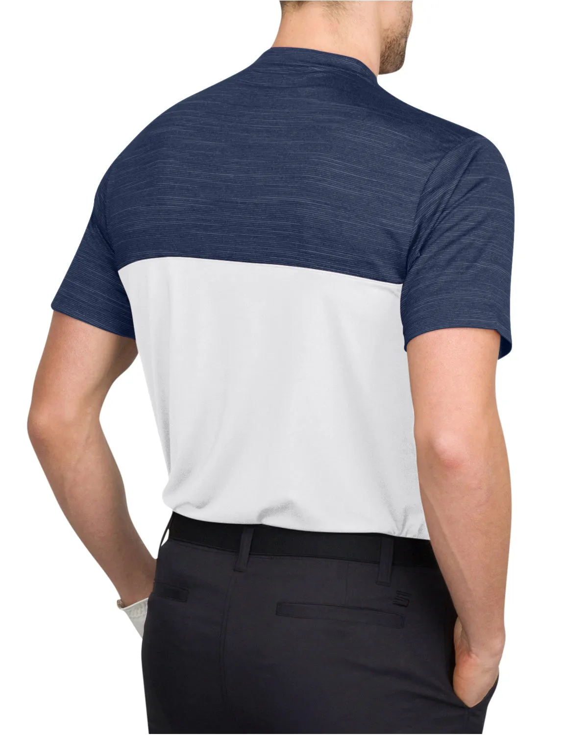 Two Tone Collarless Golf Polo