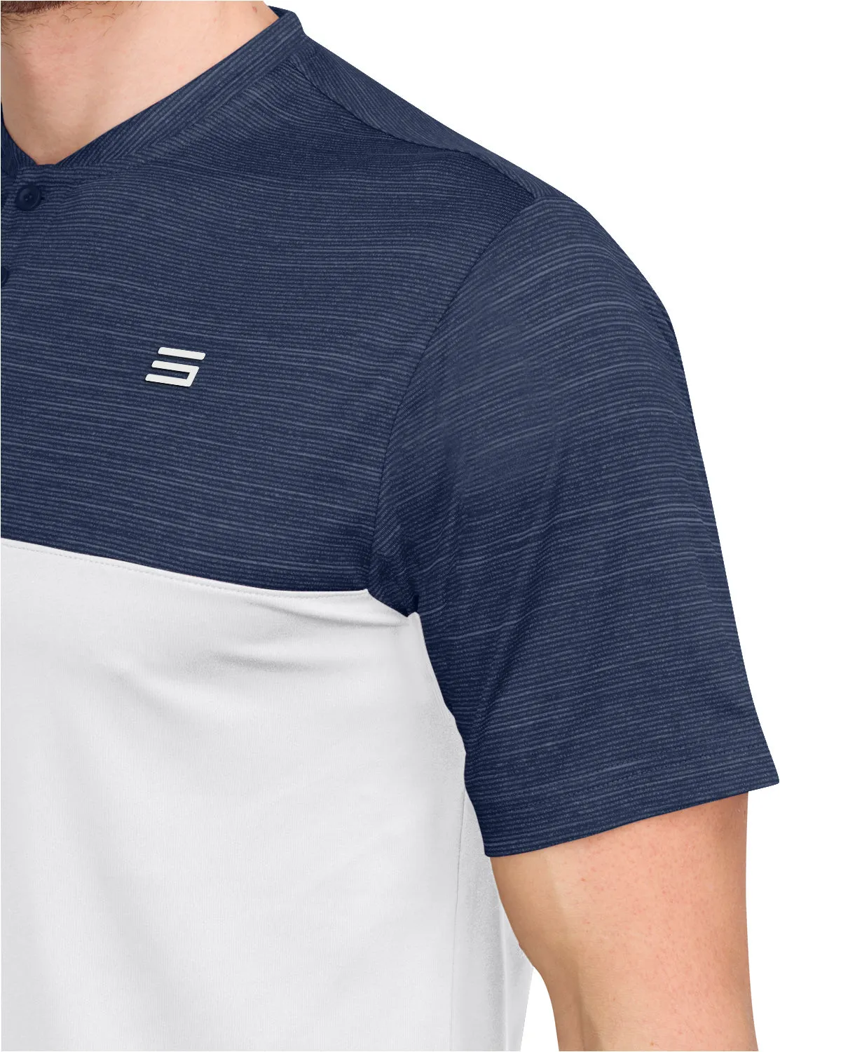 Two Tone Collarless Golf Polo