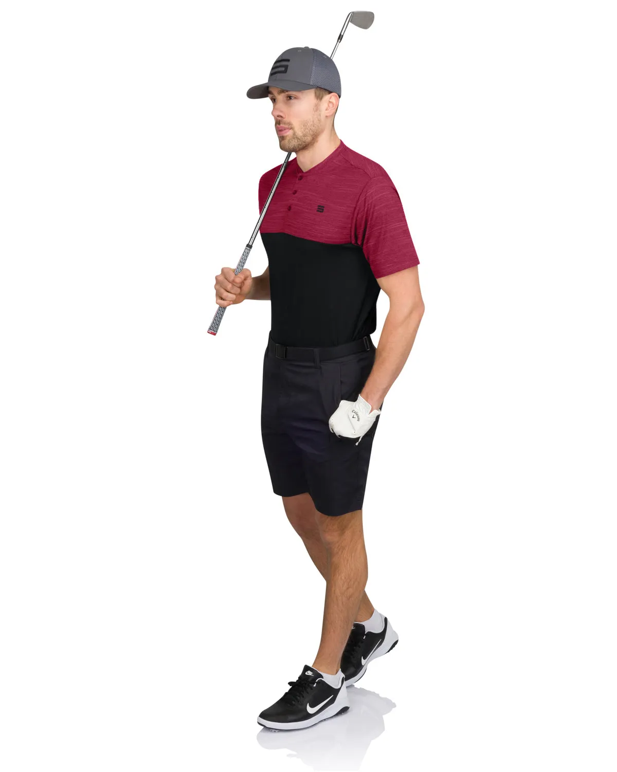 Two Tone Collarless Golf Polo