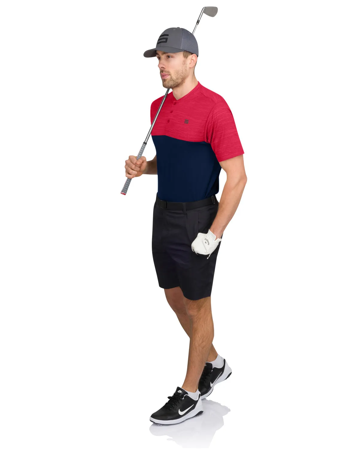 Two Tone Collarless Golf Polo