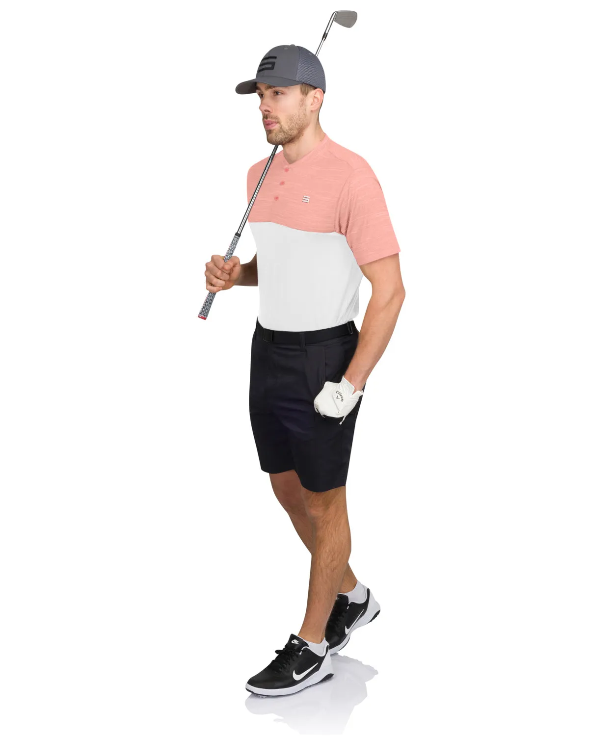 Two Tone Collarless Golf Polo