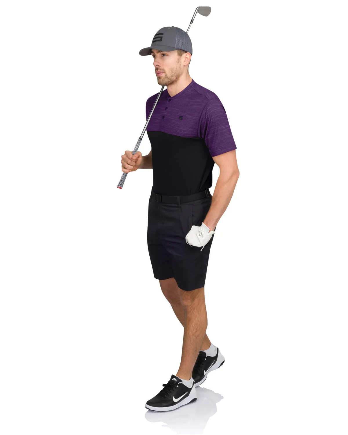 Two Tone Collarless Golf Polo