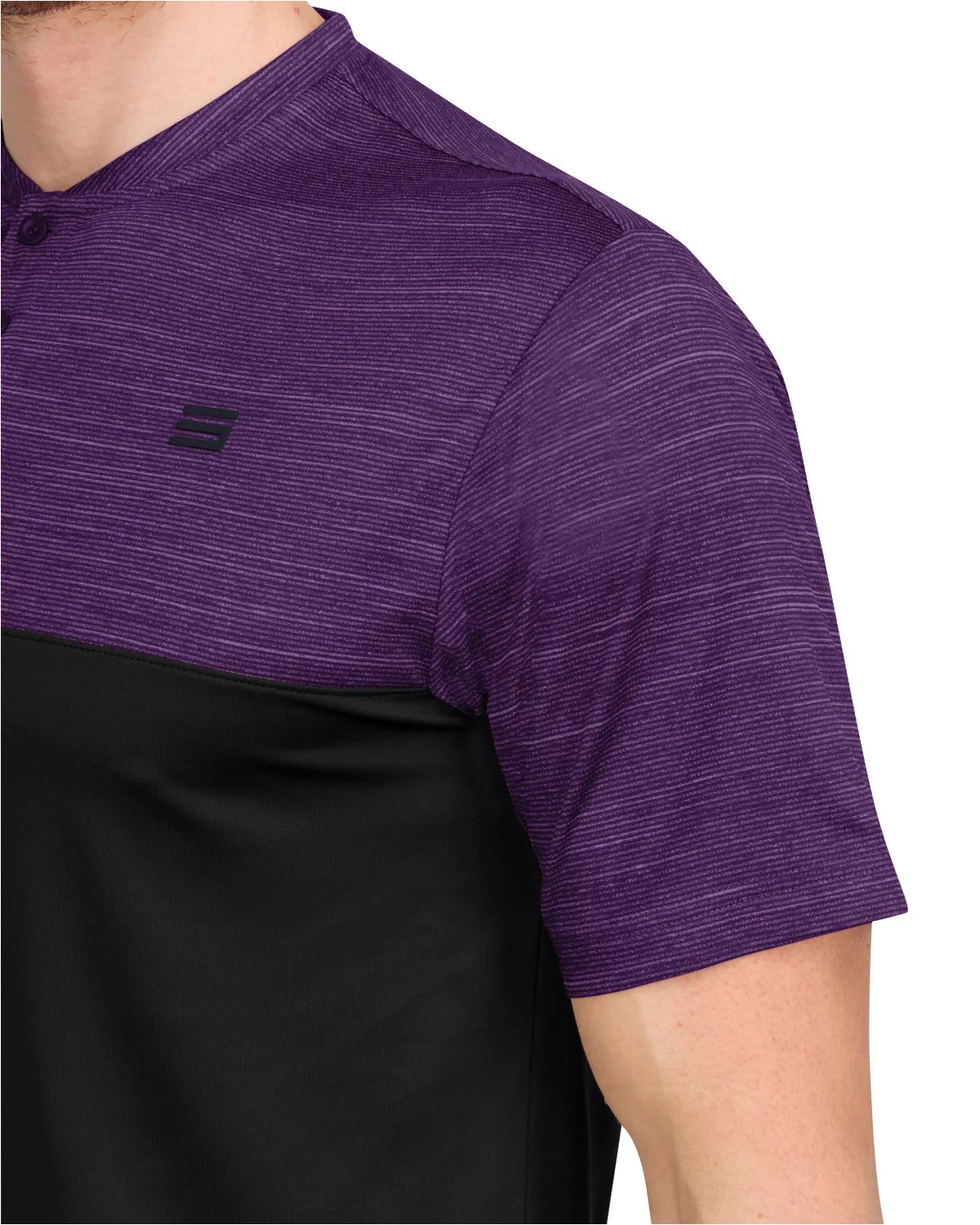 Two Tone Collarless Golf Polo