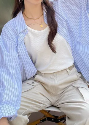 V-neck Suspender Loose Vest Top Sleeveless
