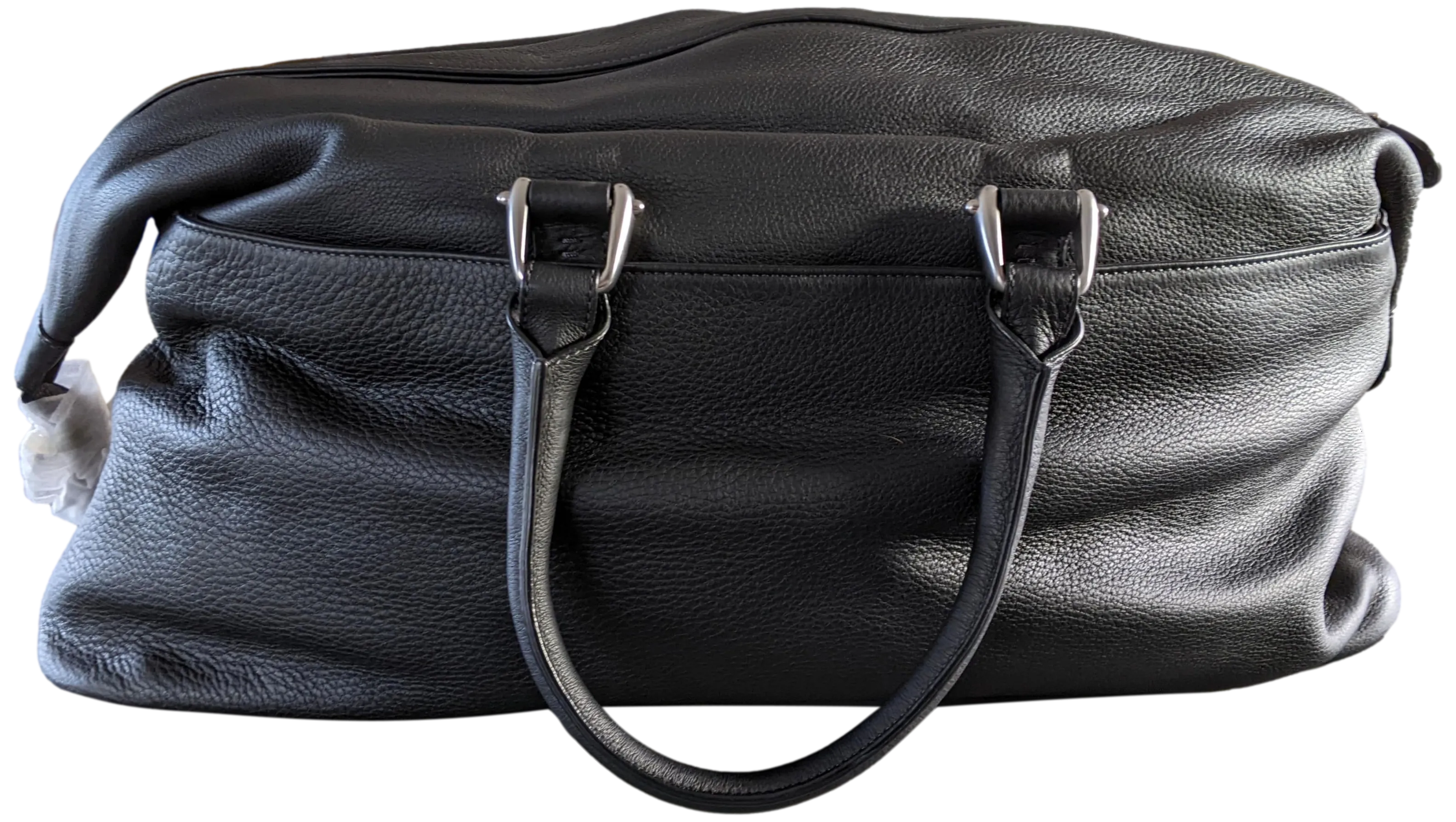 VAN ASTYN ZURICH Noir Togo Calfskin Leather Travel Bag 57 cm, NEW, Made in Switzerland!