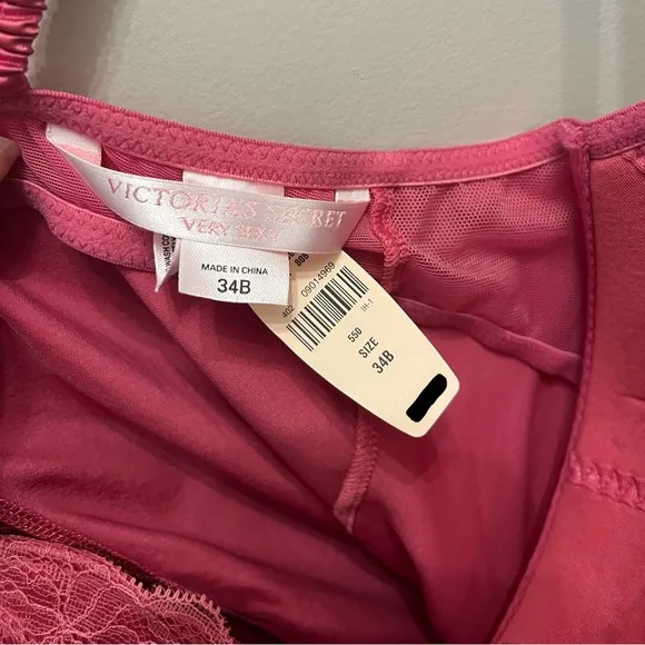 Victoria Secrets - NWT Very Sexy 100% Silk Teddy‎ Romper- Y2K- 34B- Pink
