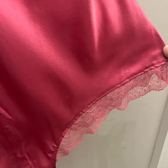 Victoria Secrets - NWT Very Sexy 100% Silk Teddy‎ Romper- Y2K- 34B- Pink