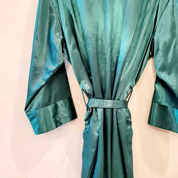 Victorias Secret Gold Label Robe With Belt Green Small Vintage 80s