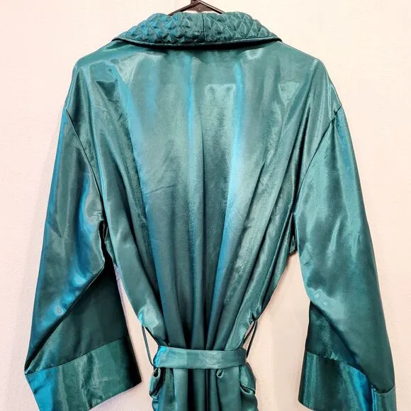 Victorias Secret Gold Label Robe With Belt Green Small Vintage 80s