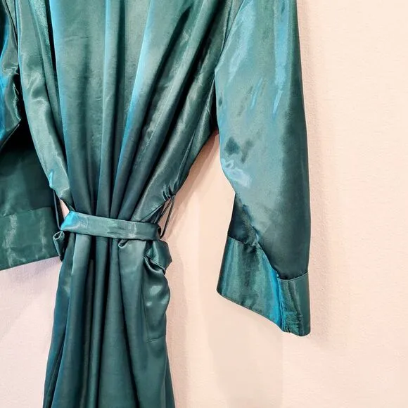 Victorias Secret Gold Label Robe With Belt Green Small Vintage 80s