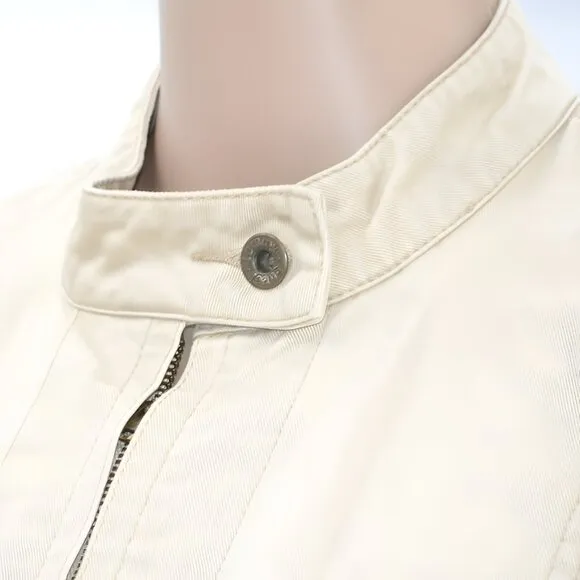 Vintage 90's Y2K Tommy Hilfiger Beige Tan Military Cargo Utility Moto Jacket L