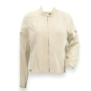 Vintage 90's Y2K Tommy Hilfiger Beige Tan Military Cargo Utility Moto Jacket L