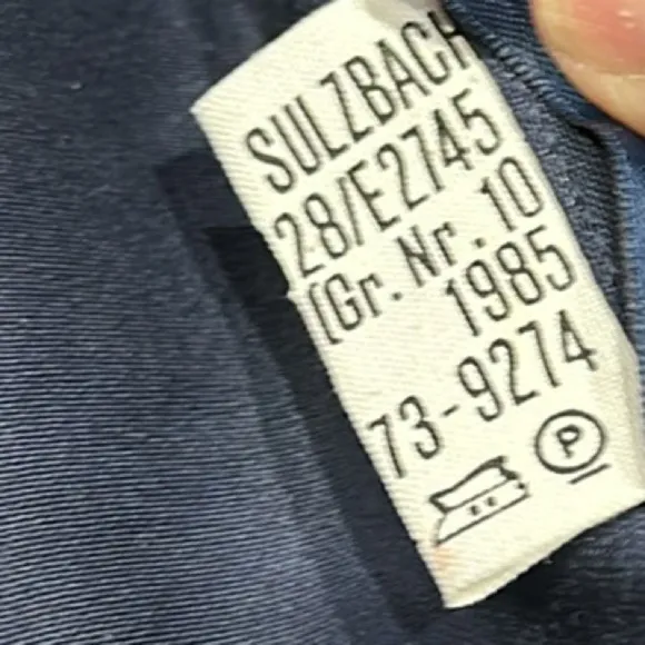Vintage A. SCHWARZ SULZBACH Germany 1985 Full Zip Military Jacket 80s Blue