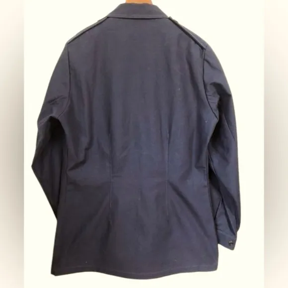 Vintage A. SCHWARZ SULZBACH Germany 1985 Full Zip Military Jacket 80s Blue