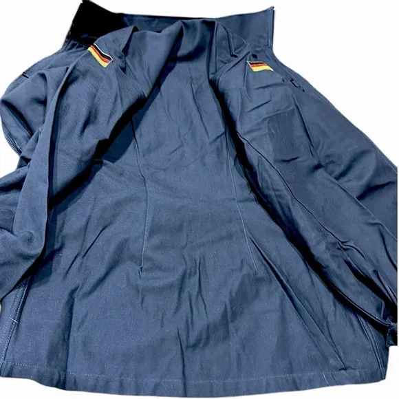 Vintage A. SCHWARZ SULZBACH Germany 1985 Full Zip Military Jacket 80s Blue